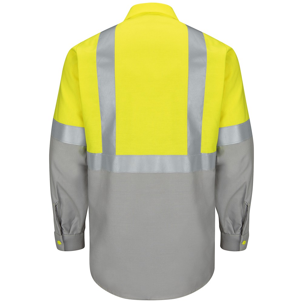 Hi-Visibility Long Sleeve Color Block Ripstop Work Shirt - Type R ...